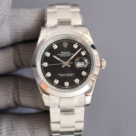 DATEJUST 41MM STEEL SMOOTH BEZEL DIAMOND NUMERALS