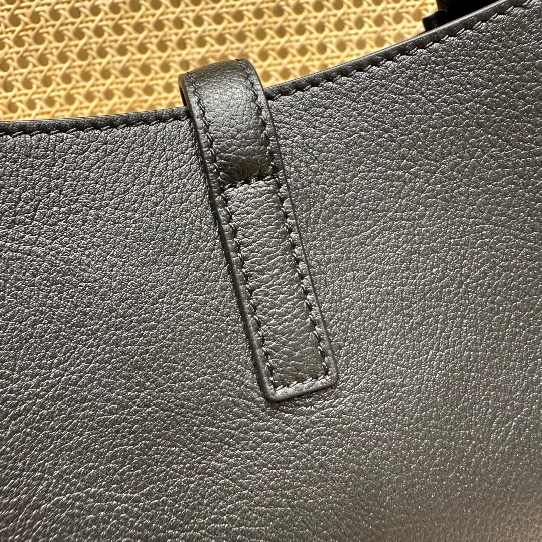 YSL Bag 22cm Black Gold Raffia Cowhide