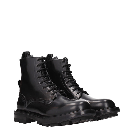 Alexander McQueen Ankle Boots Men Leather Black