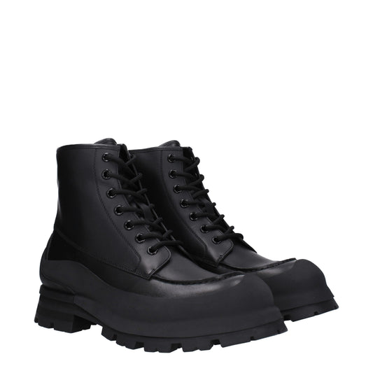 Alexander McQueen Ankle Boots Men Leather Black
