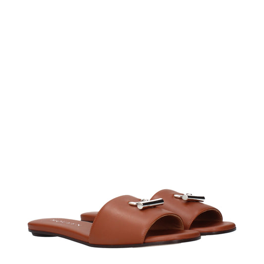 Alexander McQueen Slippers and Clogs Women Leather Brown