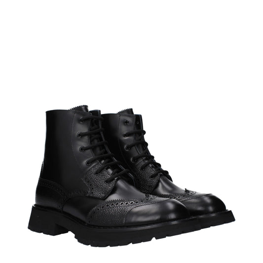 Alexander McQueen Ankle Boots Men Leather Black