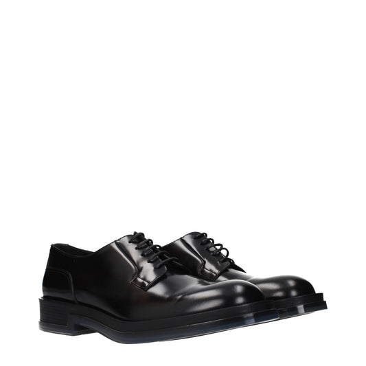 Alexander McQueen Lace up and Monkstrap Men Leather Black