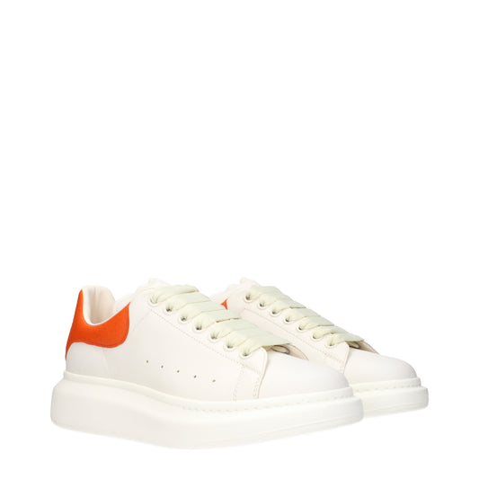 Alexander McQueen Sneakers Men Leather White/Orange