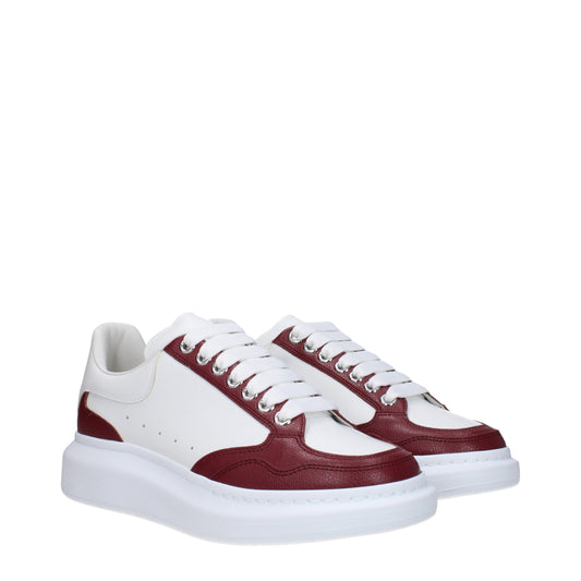 Alexander McQueen Sneakers Men Leather White/Burgundy
