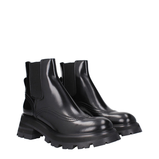 Alexander McQueen Ankle Boots Women Leather Black