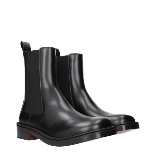 Alexander McQueen Ankle Boots Men Leather Black