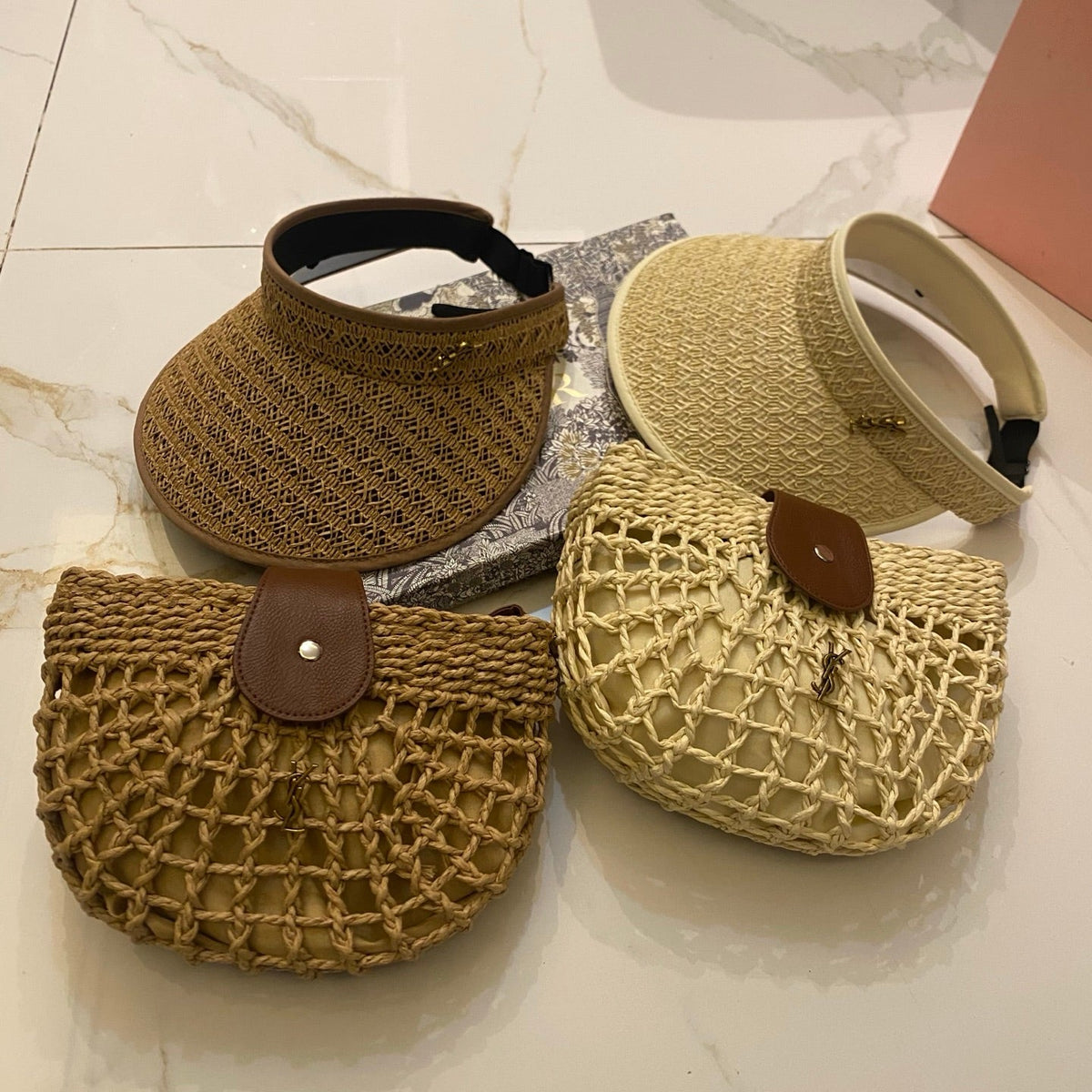 YSL Tote Bag & Hat Set Plant Grass 207604