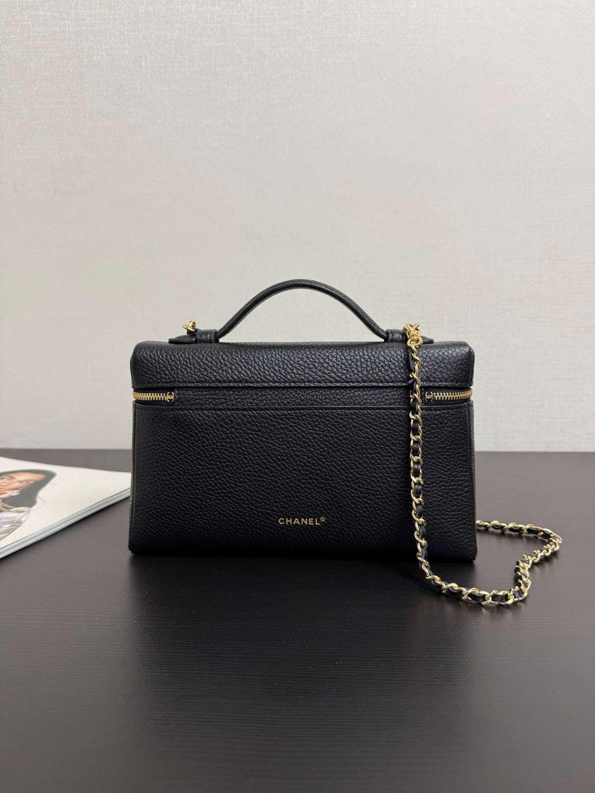 Chanel 2026 Vanity Bag Black Grained Calfskin