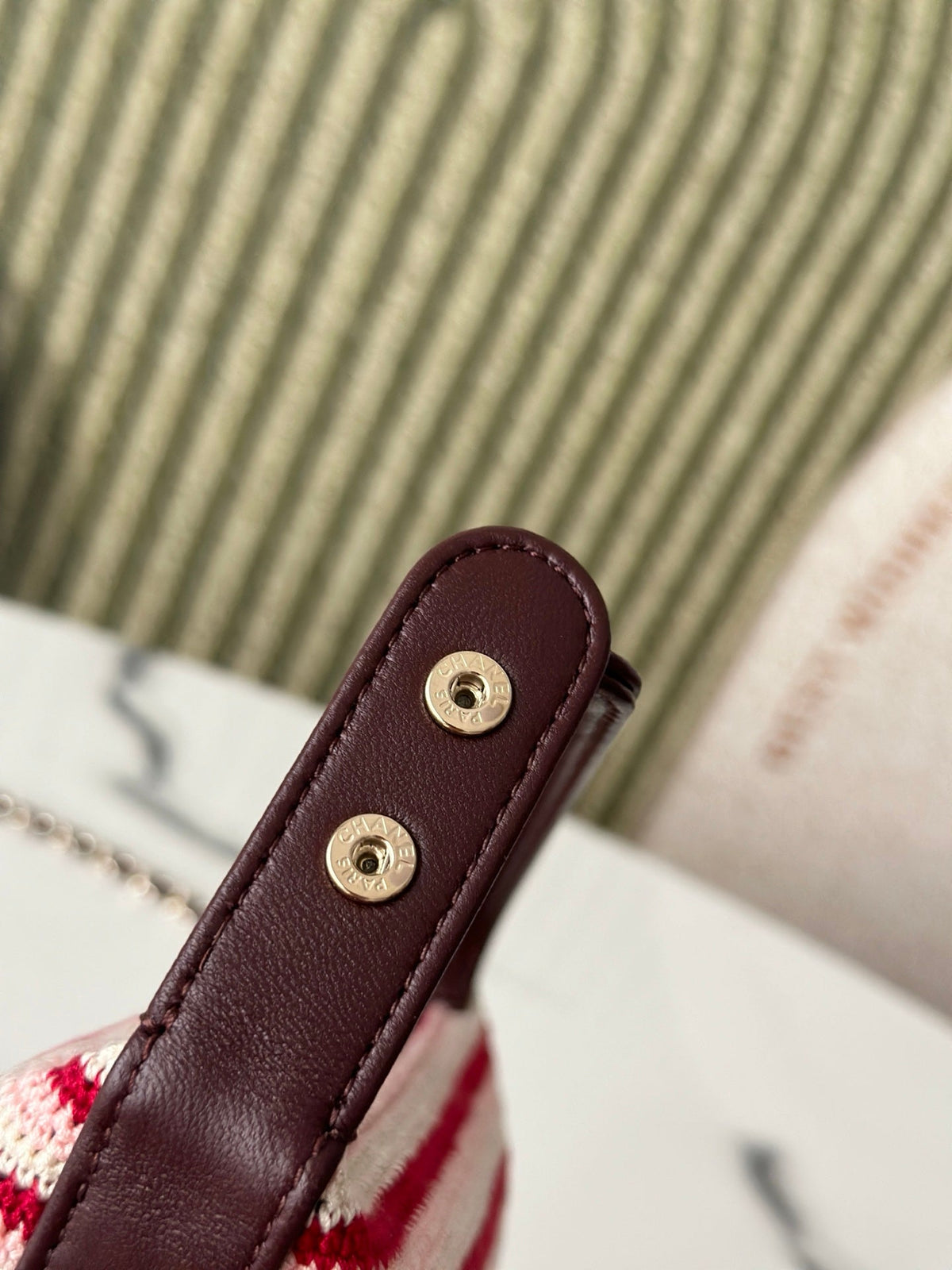 Chanel 2026 Clutch Bag 21cm Red Burgundy Wool Leather
