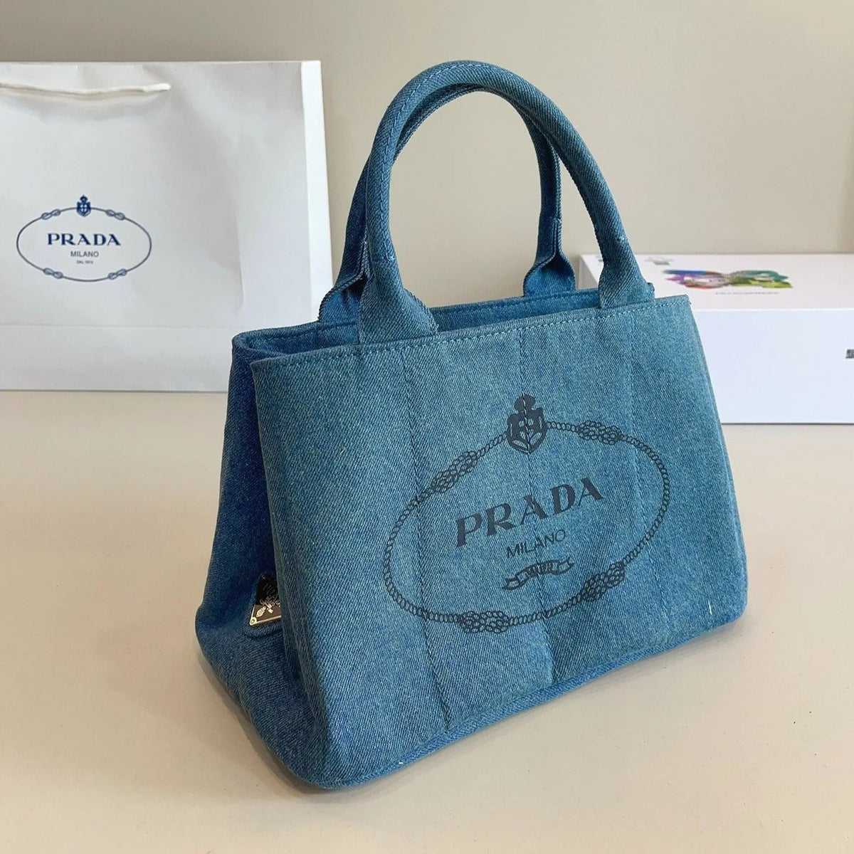 CANAPA TOTE BAG 29 IN BISMARK BLUE DENIM