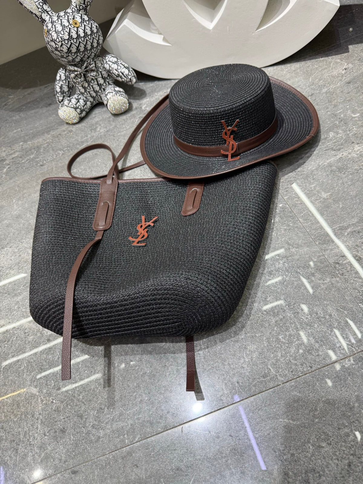 YSL Tote Bag & Hat Set Plant Grass 209740