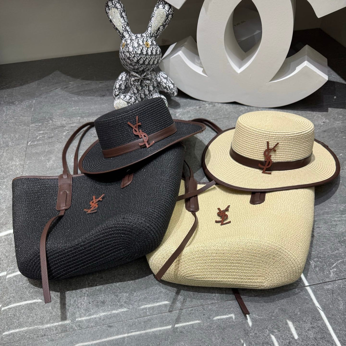 YSL Tote Bag & Hat Set Plant Grass 209740
