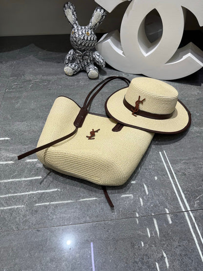 YSL Tote Bag & Hat Set Plant Grass 209740