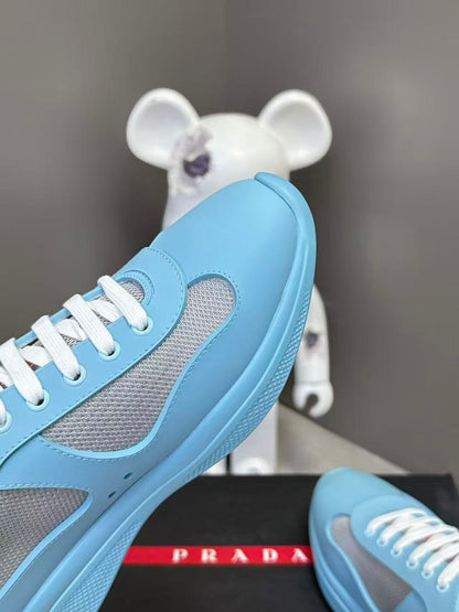 Prad America's Cup Logo Tag Sneakers Blue Soft Rubber & Bike Fabric 951926