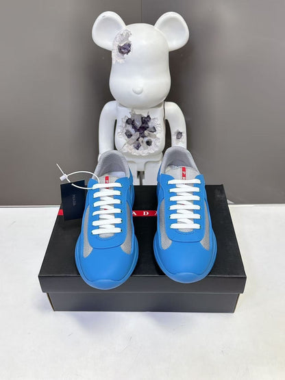 Prad America's Cup Logo Tag Sneakers Dark Blue Soft Rubber & Bike Fabric 951917