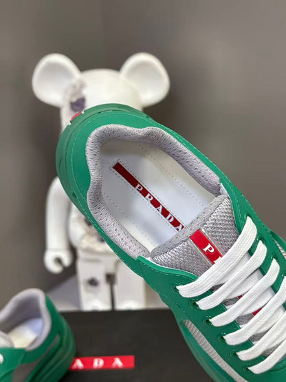 Prad America's Cup Logo Tag Sneakers Dark Green Soft Rubber & Bike Fabric 951915