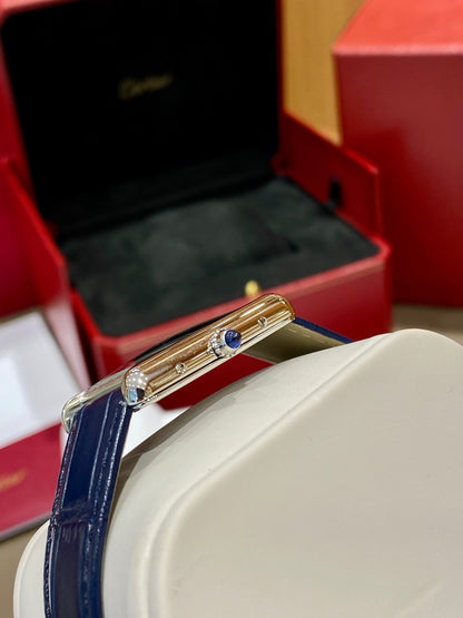 Cartier Tank 25.5mm Quartz Blue Dial