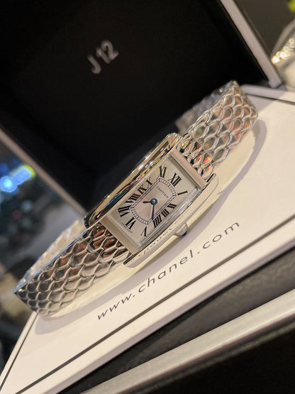 Cartier Tank American 19mm Silver Blue