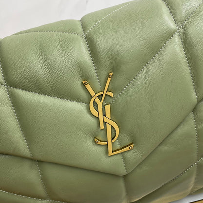 YSL Loulou Puffer Medium Bag 35cm Matcha Green Glossy Leather
