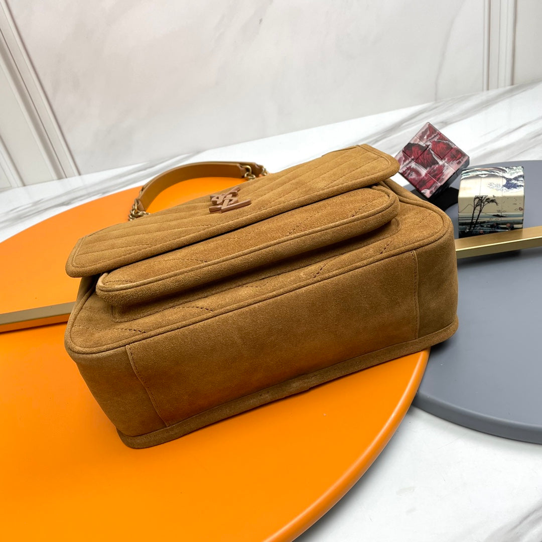 Niki Baby Shoulder Bag 28cm Brown Suede 285493