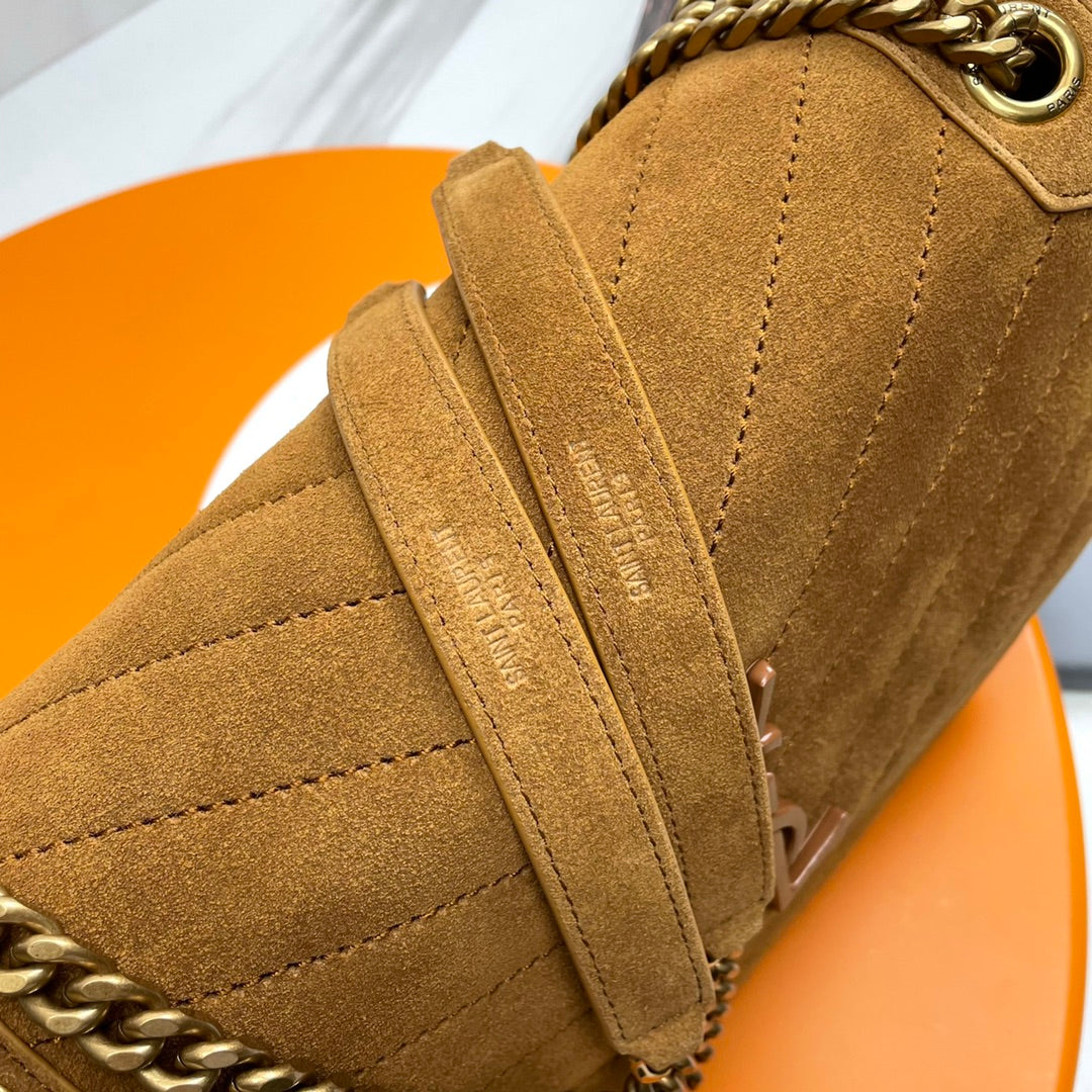 Niki Baby Shoulder Bag 28cm Brown Suede 285493