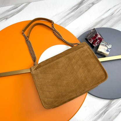 Niki Baby Shoulder Bag 28cm Brown Suede 285493