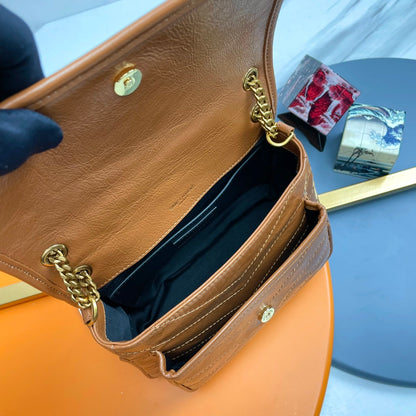 Niki Baby Shoulder Bag 28cm Brown Glossy Leather 285478