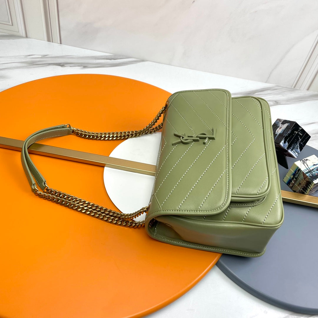 Niki Baby Shoulder Bag 28cm Green Sheepskin