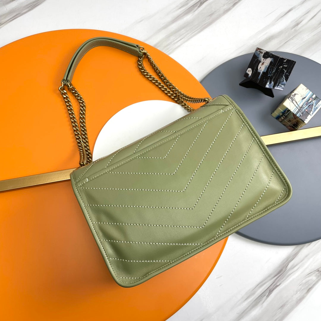 Niki Baby Shoulder Bag 28cm Green Sheepskin