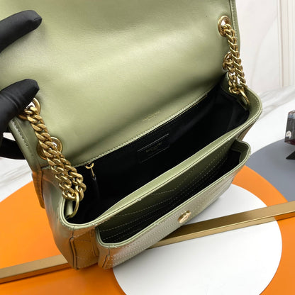 Niki Baby Shoulder Bag 28cm Green Sheepskin