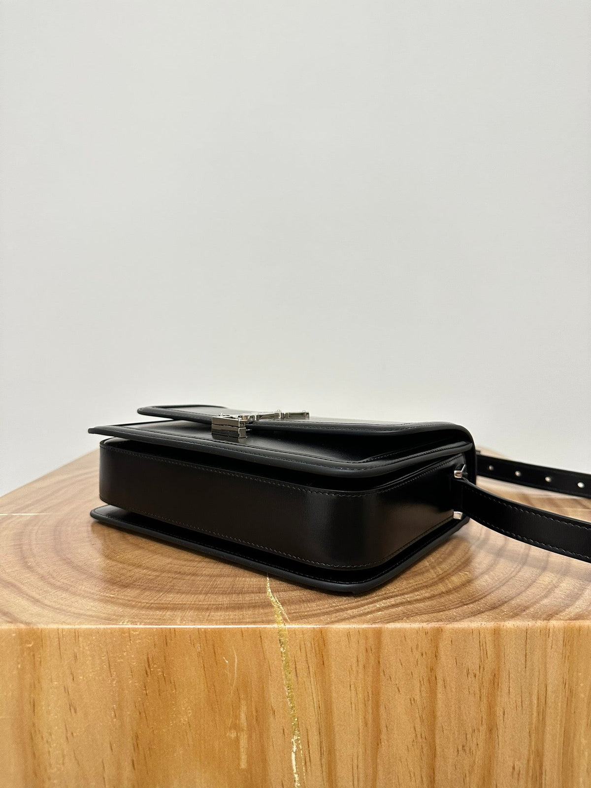 YSL Solferino Small Satchel Bag Black Silver Calfskin 339491