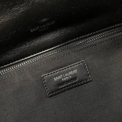YSL Loulou Puffer Medium Bag 35cm Full Black Glossy Leather