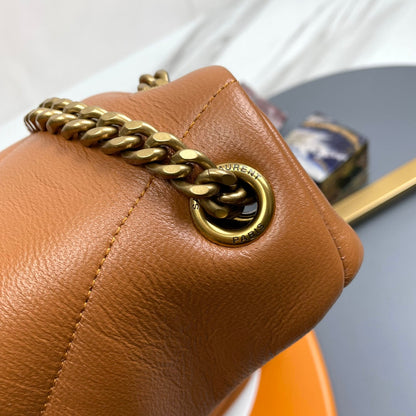 YSL Loulou Puffer Medium Bag 35cm Tan Glossy Leather