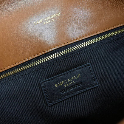 YSL Loulou Puffer Medium Bag 35cm Tan Glossy Leather