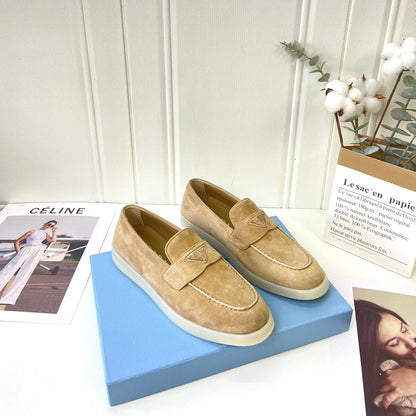 Prada Silhouette Loafers Khahi Soft Suede 839214