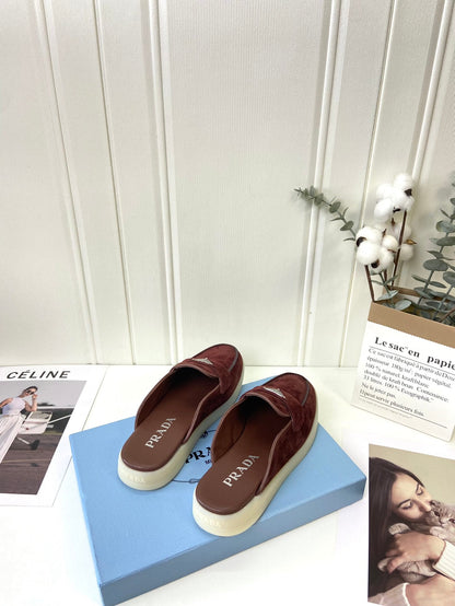 Prada Silhouette Mule Burgundy Soft Suede 839209