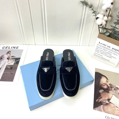 Prada Silhouette Mule Black Soft Suede 839207