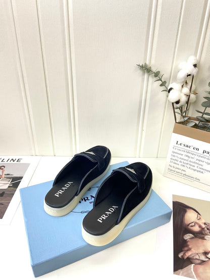 Prada Silhouette Mule Black Soft Suede 839207