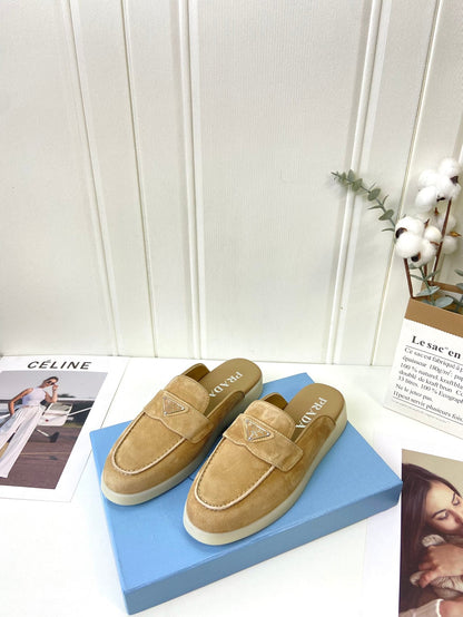 Prada Silhouette Mule Khahi Soft Suede 839206