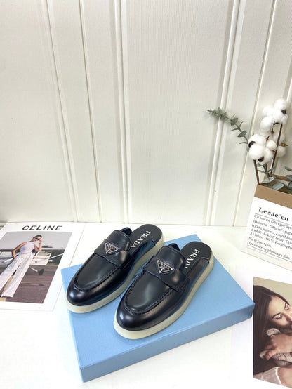 Prada Silhouette Mule Black Leather 839203
