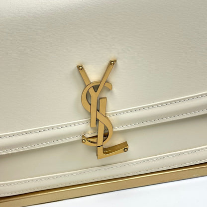 YSL Solferino Small Satchel Bag White Calfskin 285573