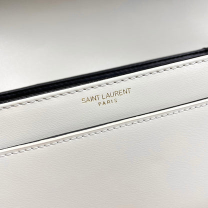 YSL Solferino Small Satchel Bag White Calfskin 285573