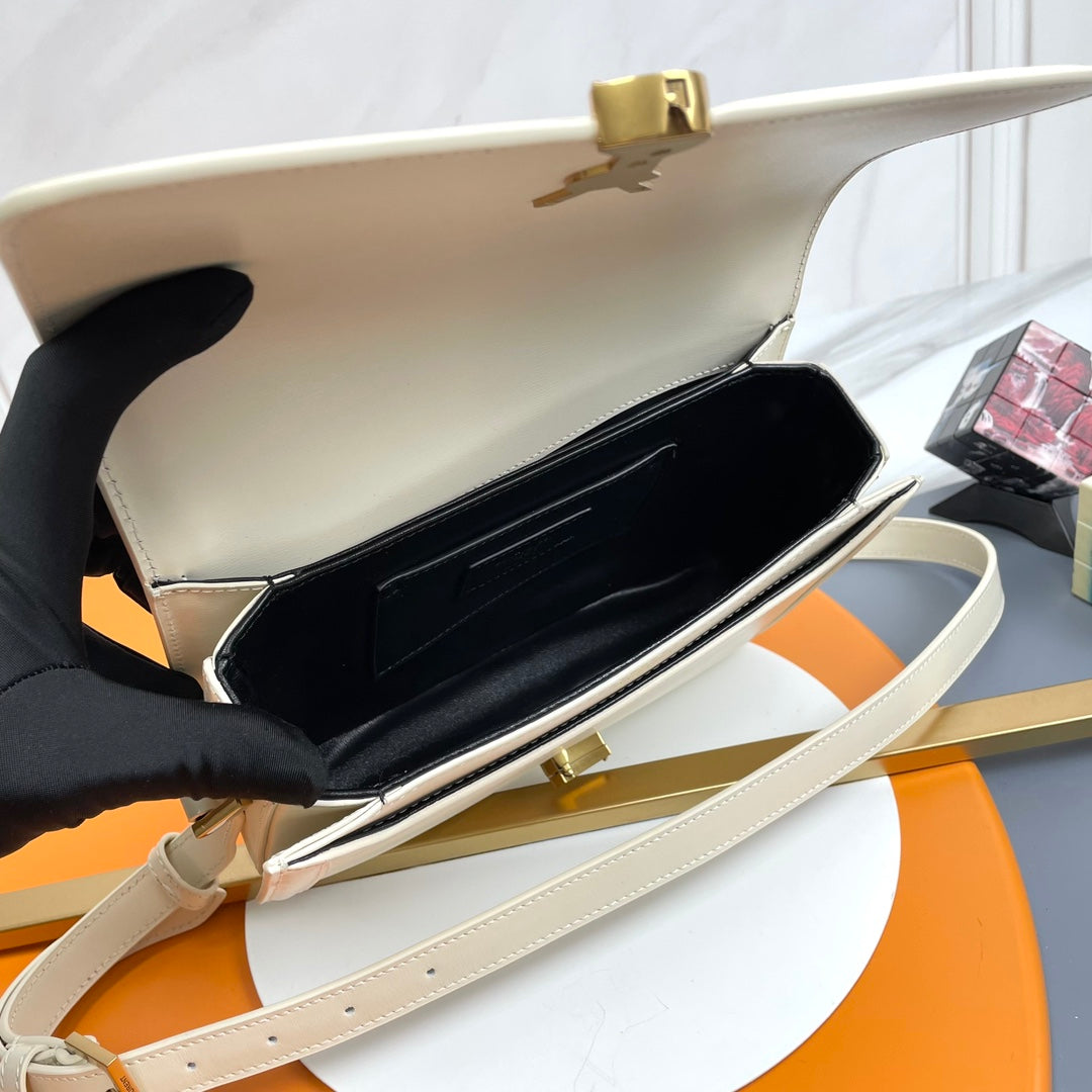 YSL Solferino Small Satchel Bag White Calfskin 285573