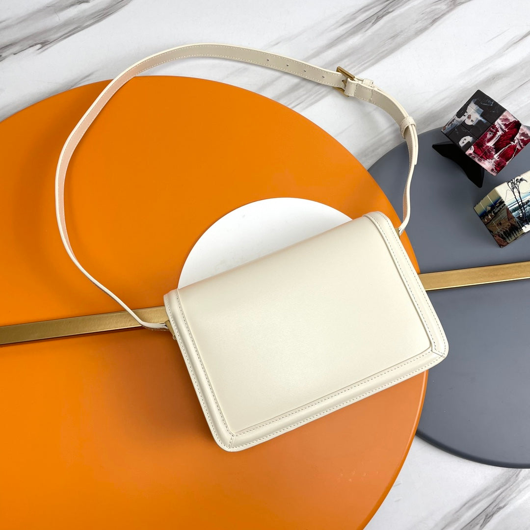 YSL Solferino Small Satchel Bag White Calfskin 285573