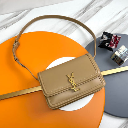 YSL Solferino Small Satchel Bag Deep Beige Calfskin 285579