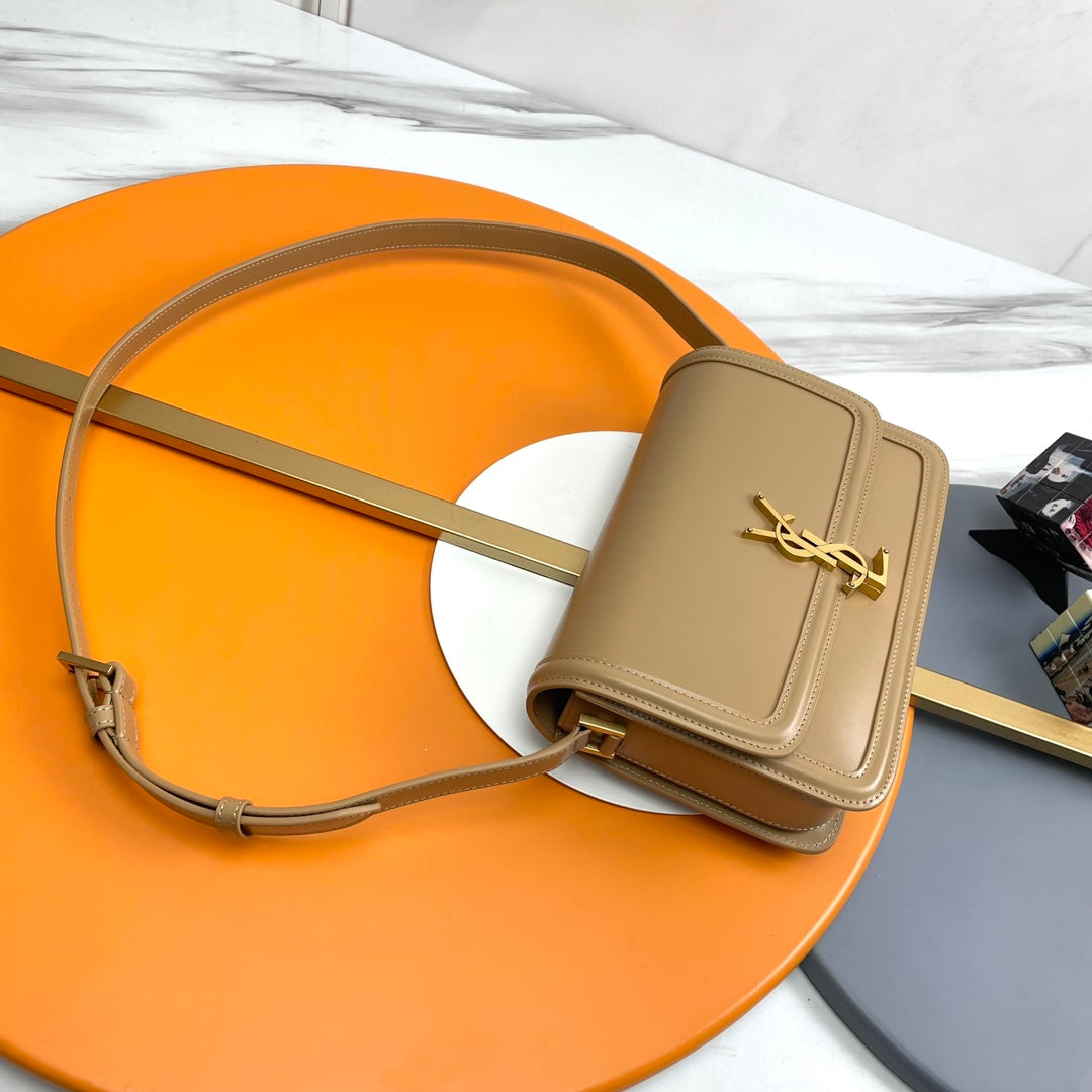 YSL Solferino Small Satchel Bag Deep Beige Calfskin 285579