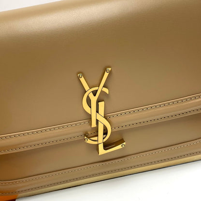 YSL Solferino Small Satchel Bag Deep Beige Calfskin 285579