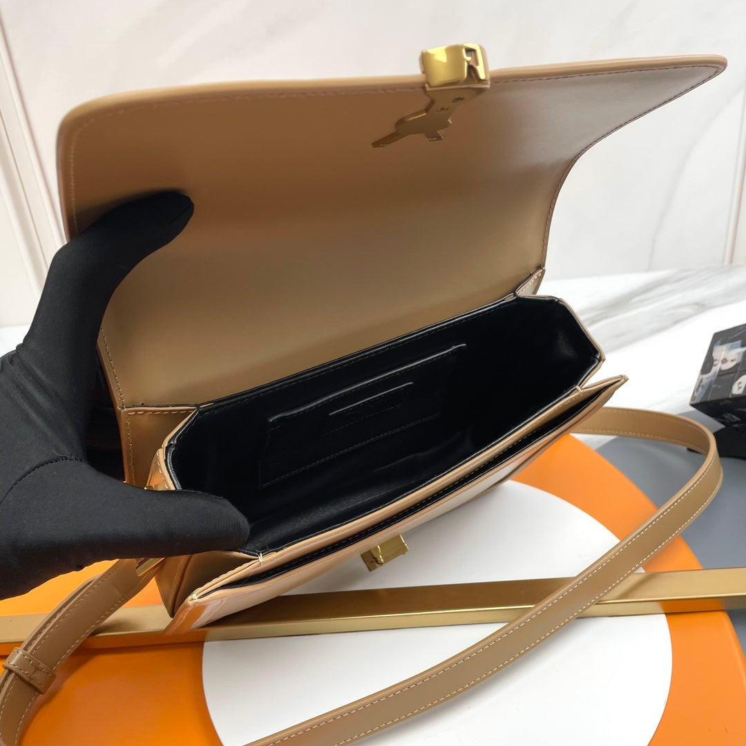 YSL Solferino Small Satchel Bag Deep Beige Calfskin 285579