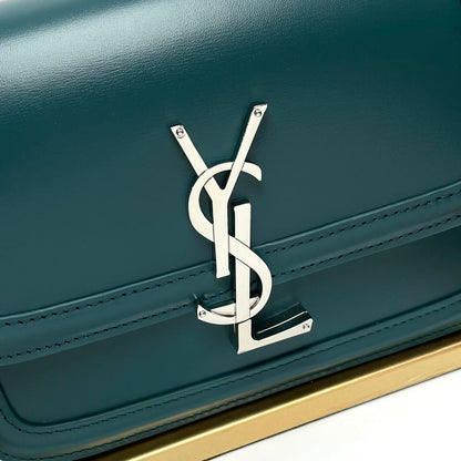 YSL Solferino Mini Satchel Bag Teal Blue Calfskin 285594